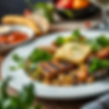 Balanced and Nutritious Meal Presentation A beautifully plated healthy meal showcasing a balance of protein, grains, and greens.