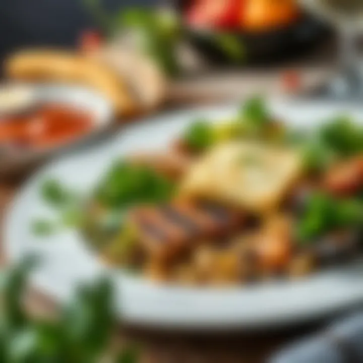 Balanced and Nutritious Meal Presentation A beautifully plated healthy meal showcasing a balance of protein, grains, and greens.