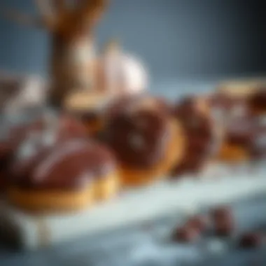 Artfully Arranged Chocolate-Dipped Biscuits Elegant presentation of chocolate-dipped biscuits