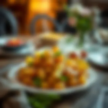 Elegant table setting featuring a delicious potato dish