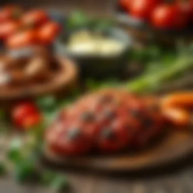 Fresh ingredients for etsiz sulu köfte