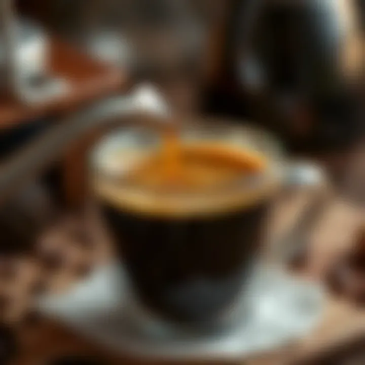 A close-up of a brewing cup demonstrating flavor extraction