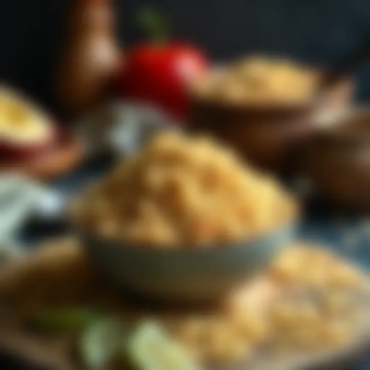 A bowl of fine bulgur showcasing its texture and color.