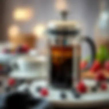 Elegant Coffee Presentation Elegant presentation of French press coffee