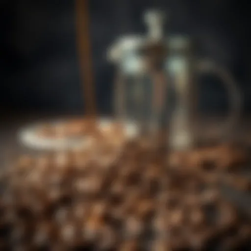 French press coffee setup with beans