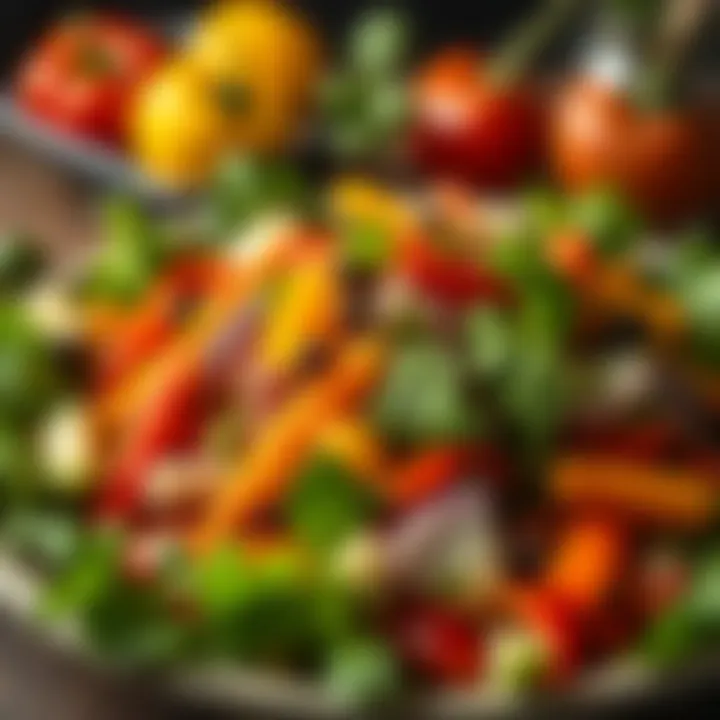 Vibrant Fresh Vegetable Salad Colorful salad platter with fresh vegetables.