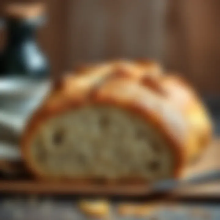 A loaf of gluten-free bread freshly baked, showcasing its texture and crust.