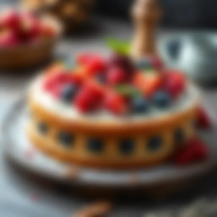 Delightful Gluten-Free Cake Presentation A beautifully decorated gluten-free cake topped with fresh berries