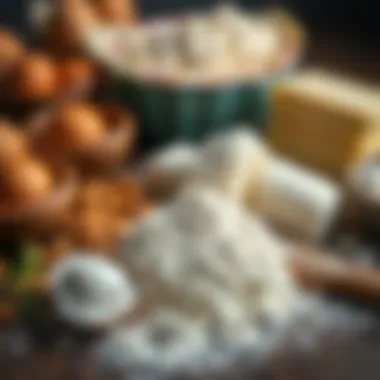 Essential Ingredients for Gluten-Free Cake Ingredients laid out for making a gluten-free cake, including almond flour and eggs