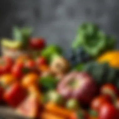 Healthy Eating Choices for Belly Fat Loss Fresh fruits and vegetables promoting healthy eating