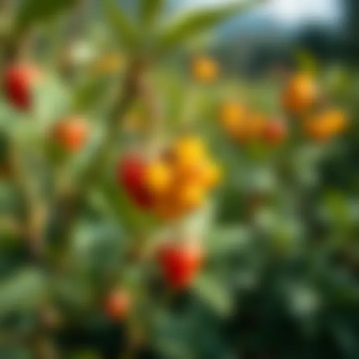 Golden berry in a garden