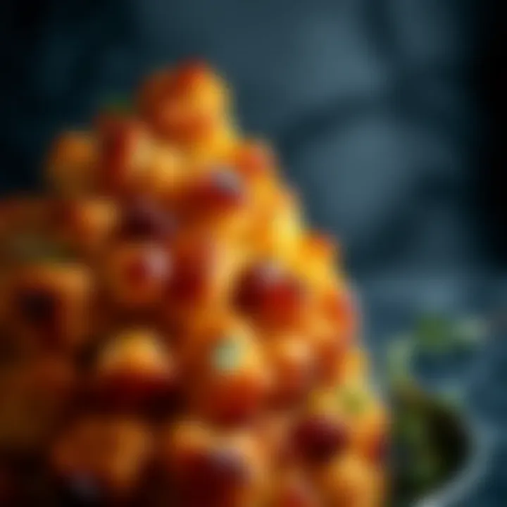 Close-up of golden-brown roasted cauliflower