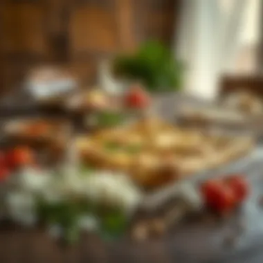 The traditional ingredients used in Görele pide laid out on a wooden table