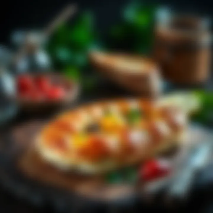 A beautifully presented Görele pide served on a rustic wooden platter