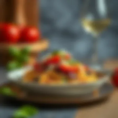 An elegant presentation of a gourmet pasta dish