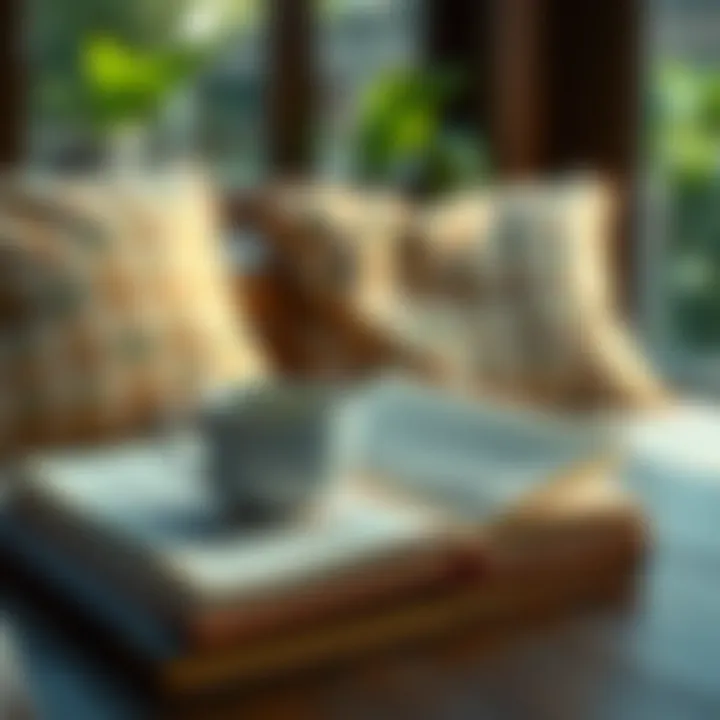 Relaxing with Green Tea and a Book A tranquil afternoon setting with green tea and a book