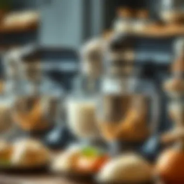 Feature Comparison of Dough Mixers Various dough mixers displayed with different features.