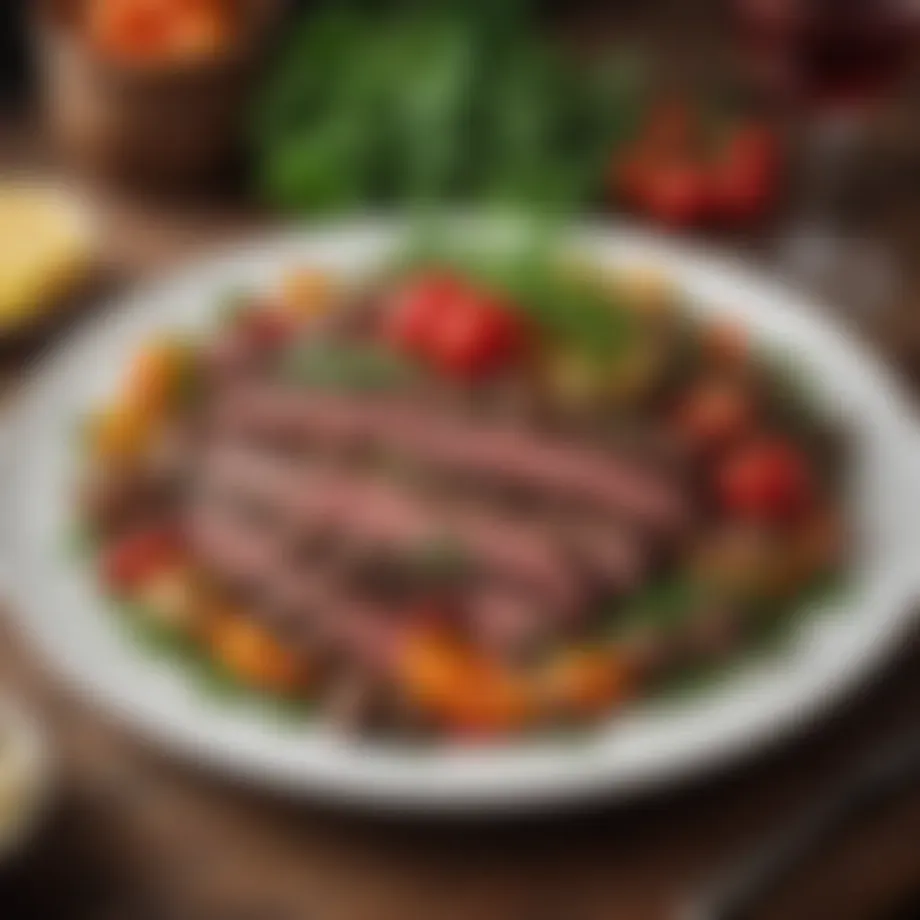 Elegant presentation of Albanian liver dish with modern garnishes