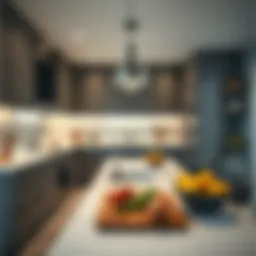 Contemporary kitchen design showcasing sleek lines and integrated appliances