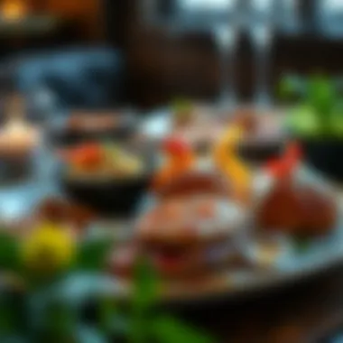 Elegant Plated Dish A beautifully plated dish showcasing a variety of prepared foods