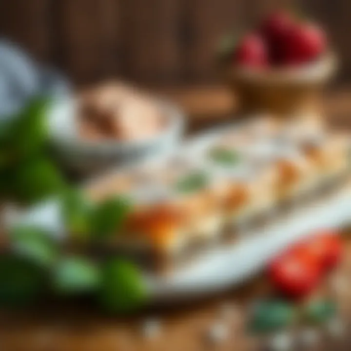 Fusion of Tradition and Modern Taste Traditional and modern elements in baklava with fresh ingredients