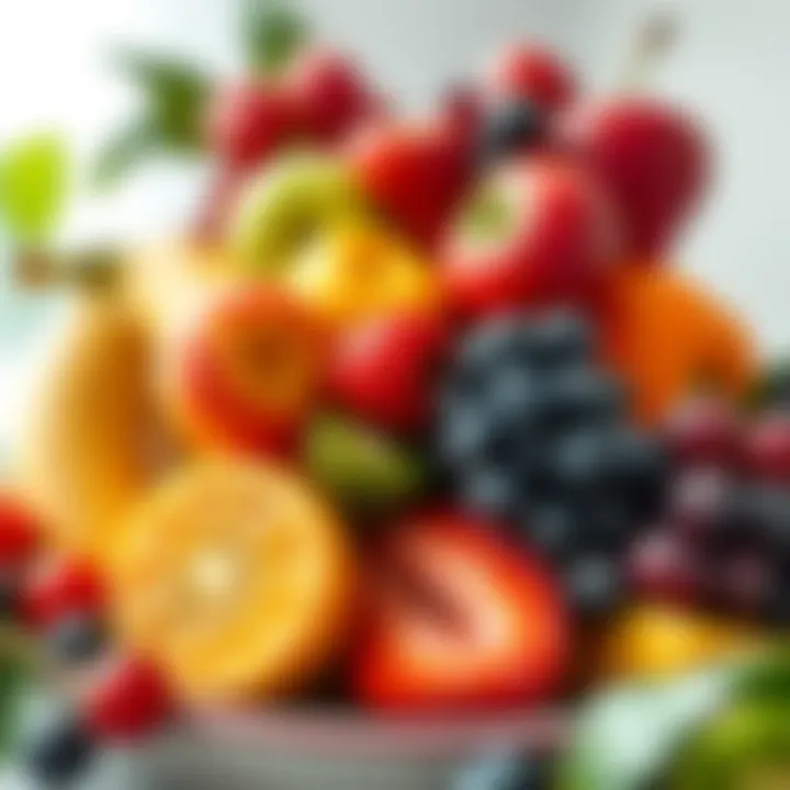 Colorful Fruits for a Balanced Diet A vibrant fruit bowl showcasing healthy eating