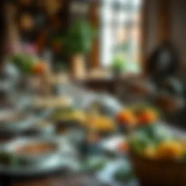 An inviting setting of a healthy meal table
