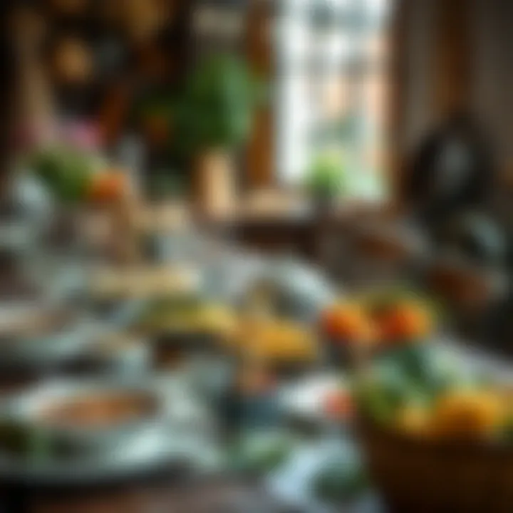 An inviting setting of a healthy meal table