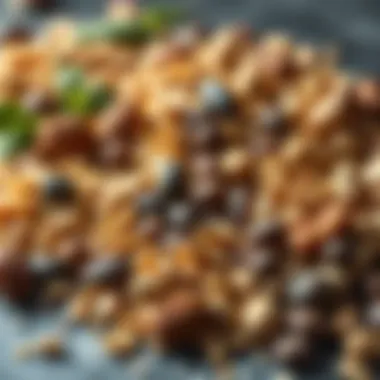 A variety of whole grains and nuts