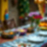 A vibrant table set for Hidirellez festival celebration with traditional dishes.