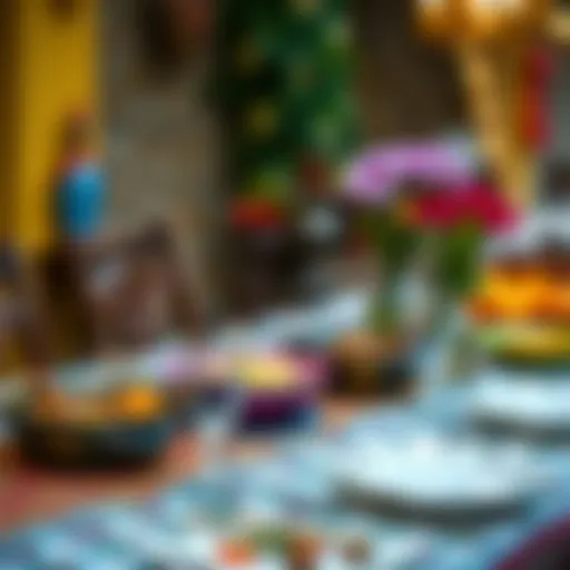 A vibrant table set for Hidirellez festival celebration with traditional dishes.
