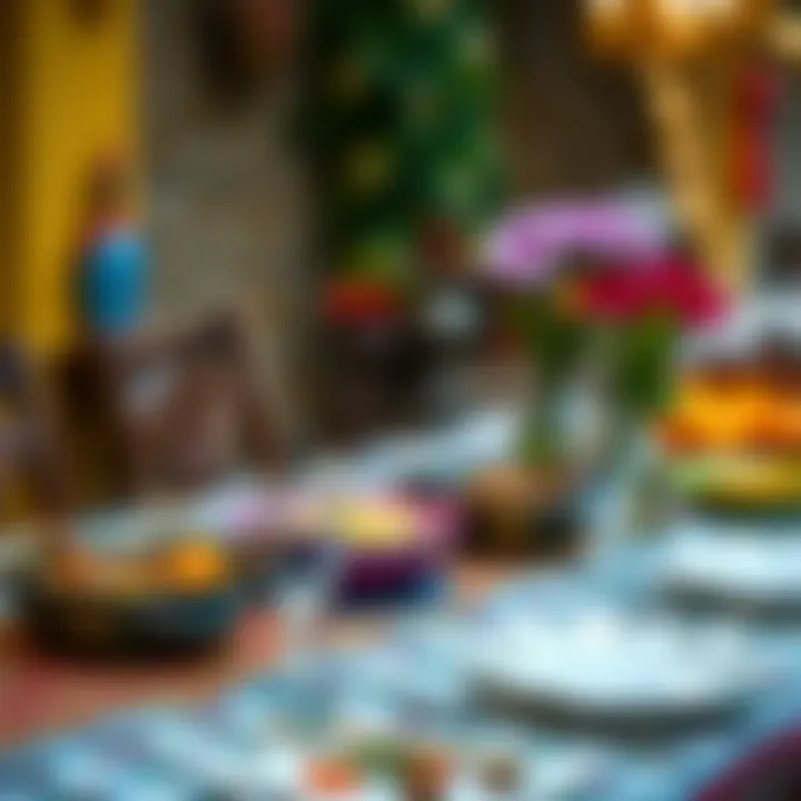 A vibrant table set for Hidirellez festival celebration with traditional dishes.
