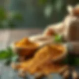 Natural ingredients for henna powder preparation