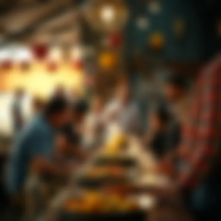 A community gathering during iftar showcasing social interactions.