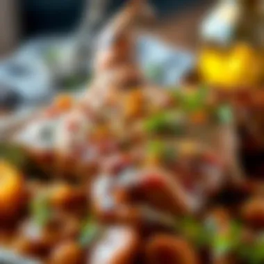 Gourmet Lamb Dish for Iftar A close-up of a sumptuous lamb dish garnished with herbs