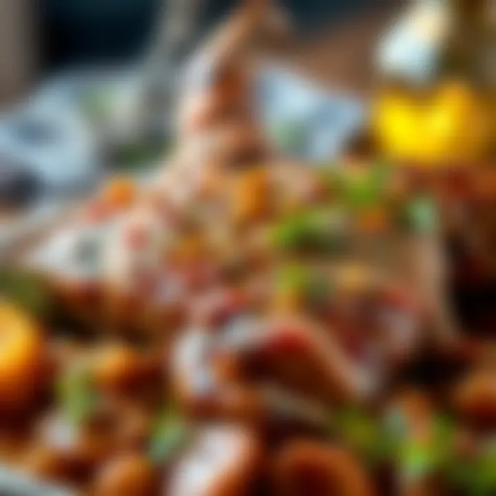 Gourmet Lamb Dish for Iftar A close-up of a sumptuous lamb dish garnished with herbs