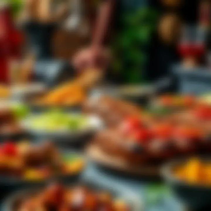 Fusion of Traditional and Modern Meat Recipes A vibrant display of traditional and modern meat recipes