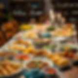 A beautifully arranged iftar table with traditional dishes