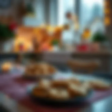 Festive Kitchen with Ikea Cookies A cozy kitchen scene featuring Ikea cookies on a festive table