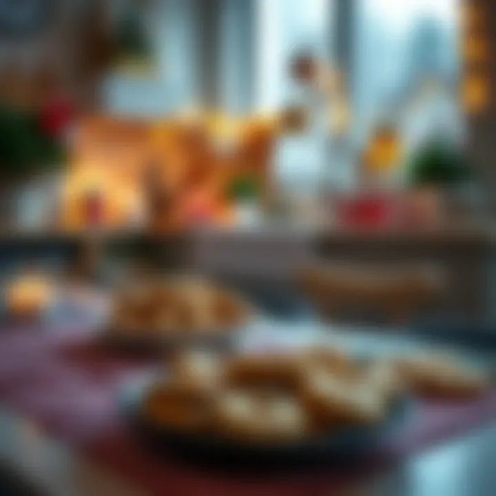 Festive Kitchen with Ikea Cookies A cozy kitchen scene featuring Ikea cookies on a festive table