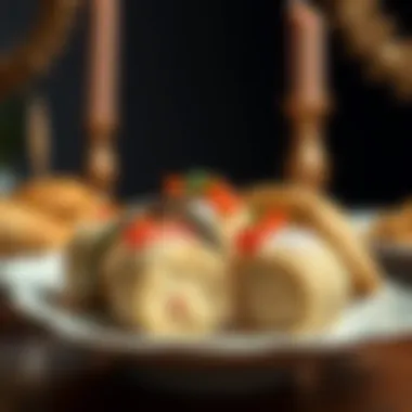 Garnished semolina koftes on a festive table