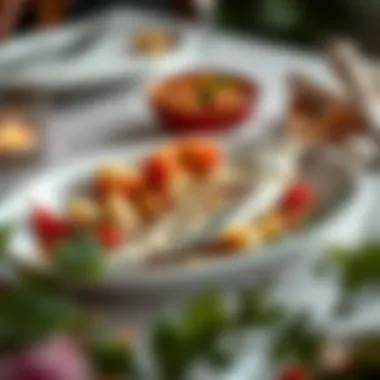 Elegant Kalkan Fish Dish with Vegetables A beautifully plated Kalkan fish dish with vegetables