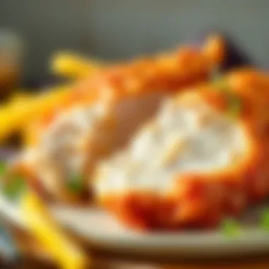 Juicy Air-Fried Chicken Slice Close-up of a juicy slice of air-fried chicken breast