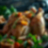 Whole chicken seasoned with herbs and spices