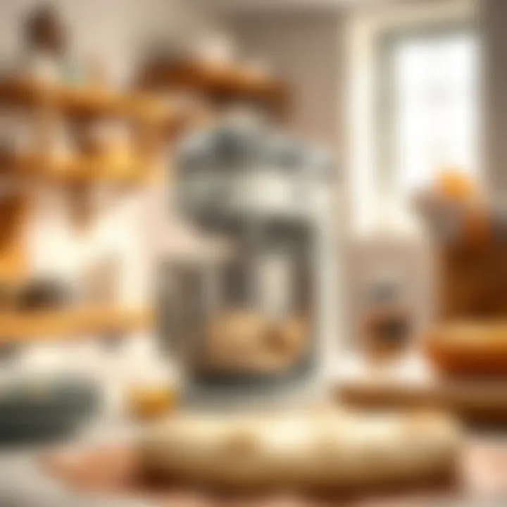 State-of-the-art Dough Kneading Equipment Modern dough kneading machine in a bright kitchen setting