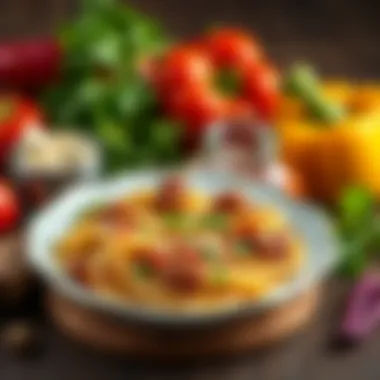 Ingredients neatly arranged for making Kardinal Pasta.