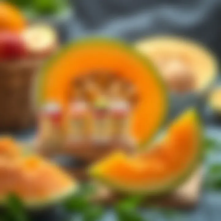 Nutritional Benefits of Melon Nutritional chart highlighting vitamins and minerals in melon