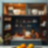 Showcasing Effective Kitchen Storage A meticulously organized kitchen cabinet showcasing various storage solutions.