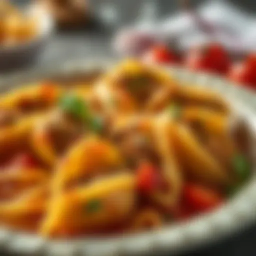 Delicious meat-filled pasta shells
