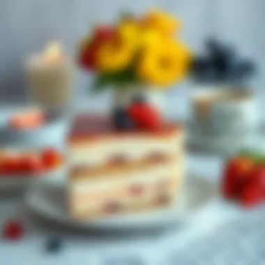 Elegant Pudding Cake Presentation A delicious pudding cake served elegantly